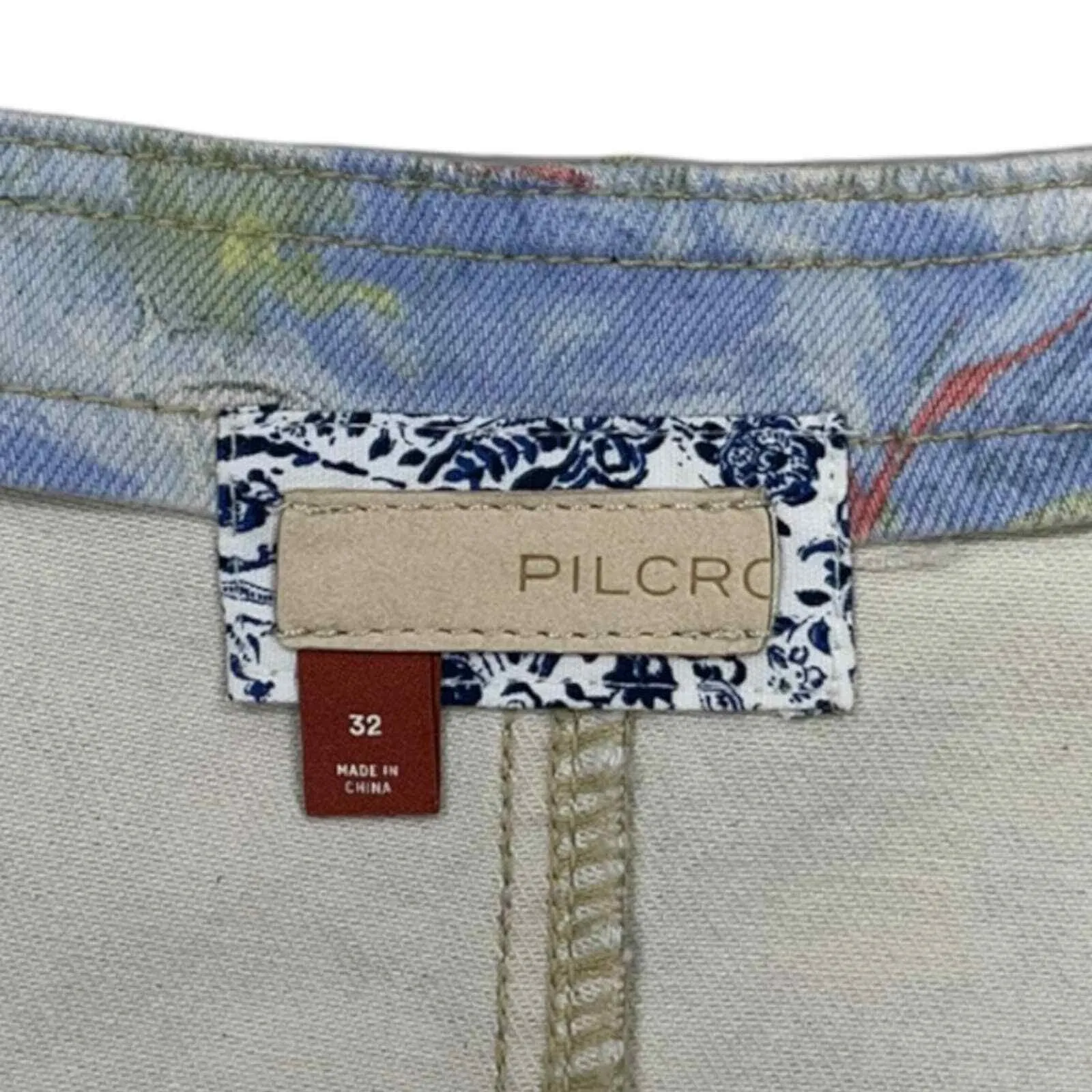 Anthropologie Pilcro Cut-Off Short Overalls Size 32 Denim Watercolor NEW