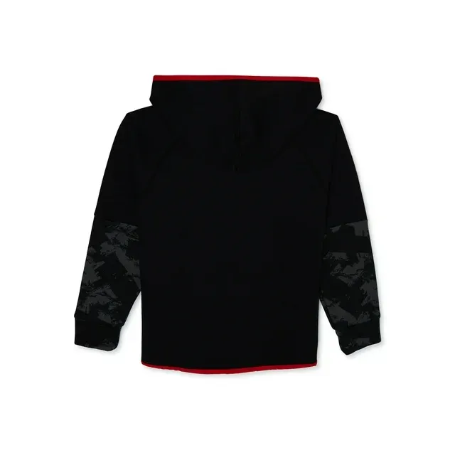 Boys Active Fleece Print Hoodie