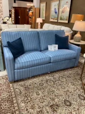 CAPRIS CUSTOM SLEEPER SOFA CLOUD DOWN CUSHIONS PERFORMANCE FABRIC SHIPLAP