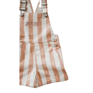 Denim Overalls | Peach Stripe