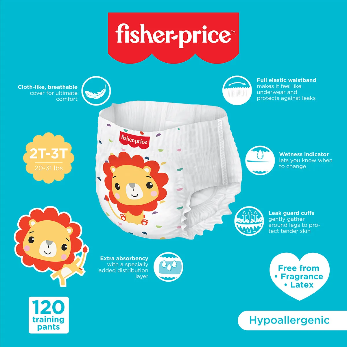 Fisher-Price Training Pants | 2T3T Boy - 120 Counts