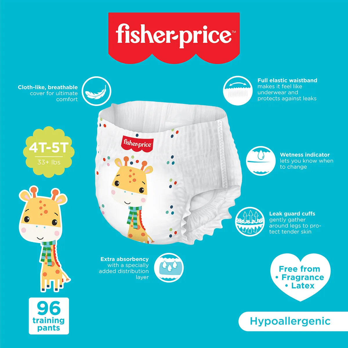 Fisher-Price Training Pants | 4T5T Girls - 96 Counts