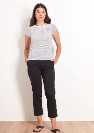Foil Your Turn Cuff Pocket Trapeze Pant