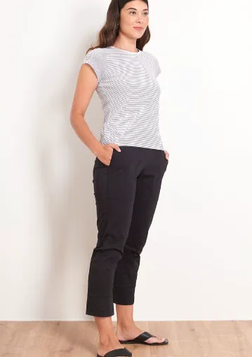 Foil Your Turn Cuff Pocket Trapeze Pant