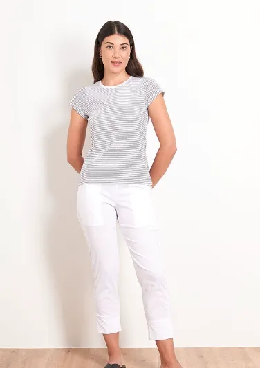 Foil Your Turn Cuff Pocket Trapeze Pant