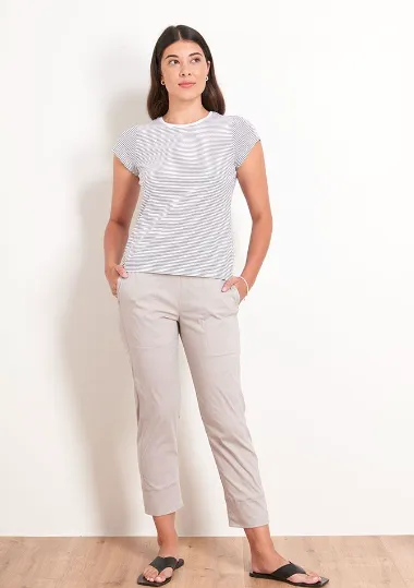 Foil Your Turn Cuff Pocket Trapeze Pant