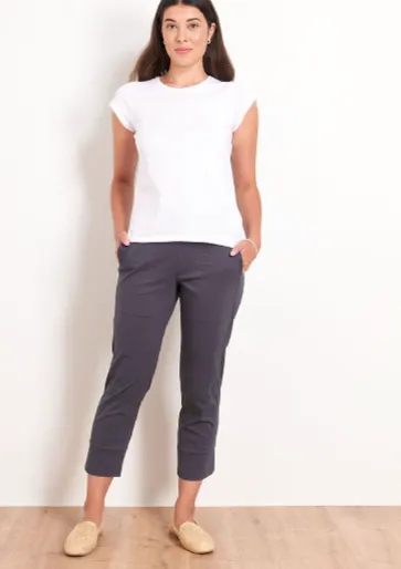 Foil Your Turn Cuff Pocket Trapeze Pant