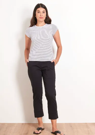 Foil Your Turn Cuff Pocket Trapeze Pant
