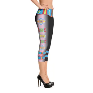 Hiitche Pink and Black "I am Fearless" Capri Leggings
