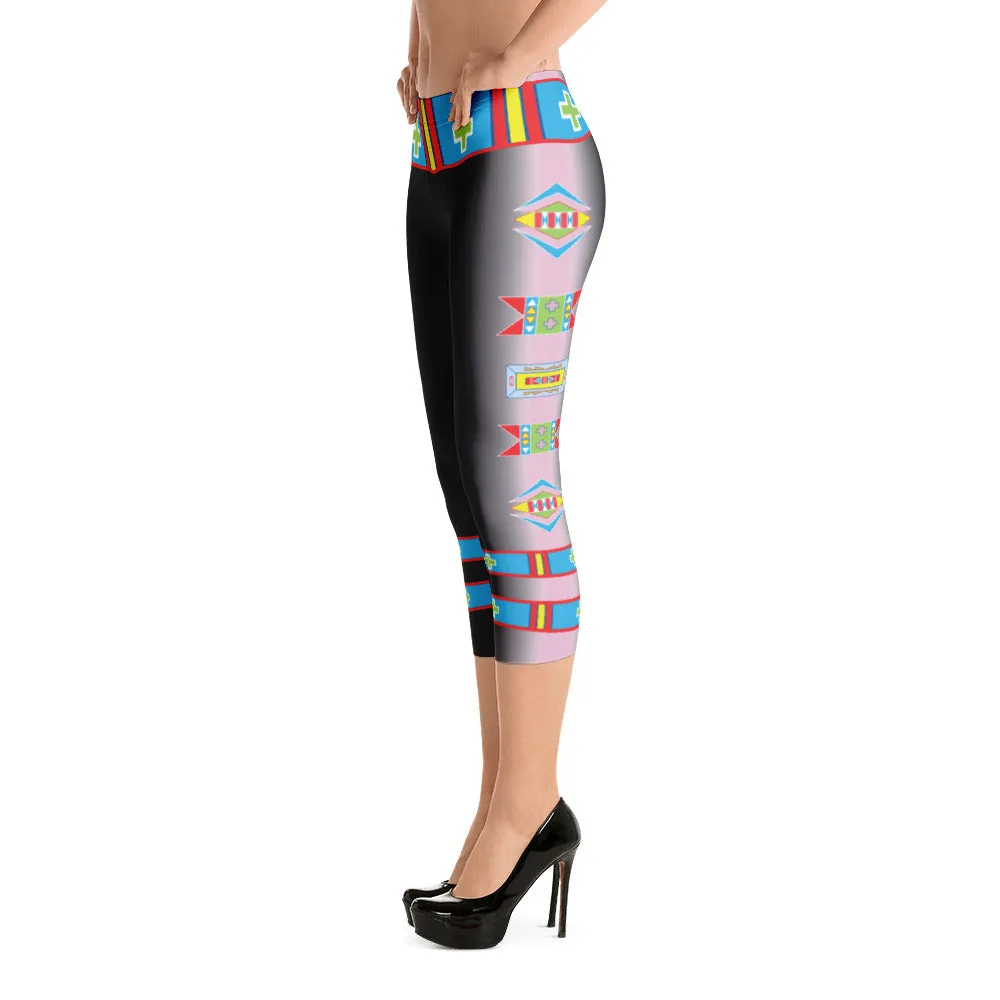 Hiitche Pink and Black "I am Fearless" Capri Leggings