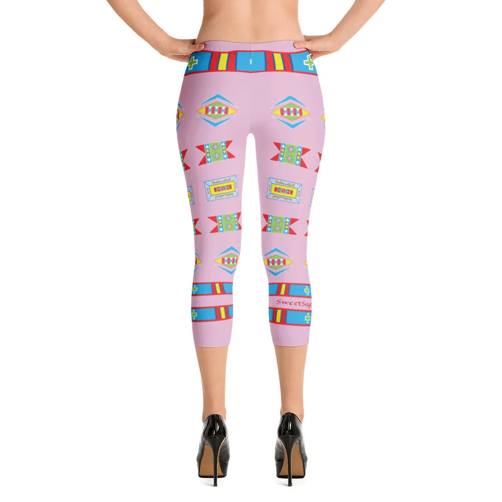 Hiitche Pink "I am Fearless" Capri Leggings