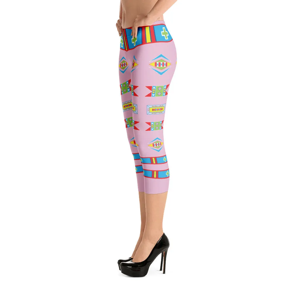 Hiitche Pink "I am Fearless" Capri Leggings