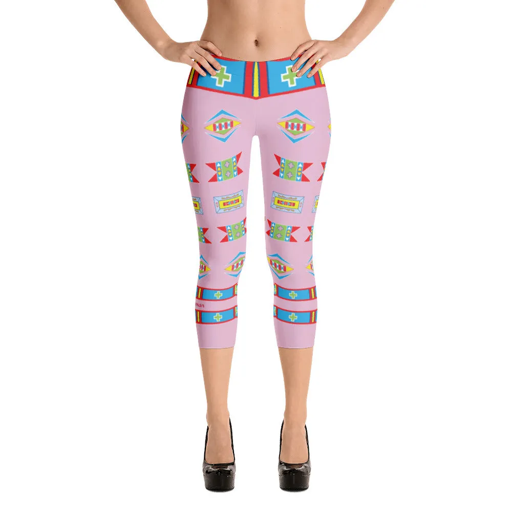 Hiitche Pink "I am Fearless" Capri Leggings