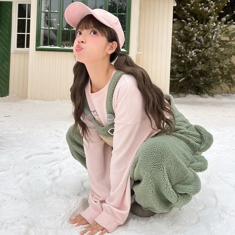 Kawaii Green Dinosaur Overalls