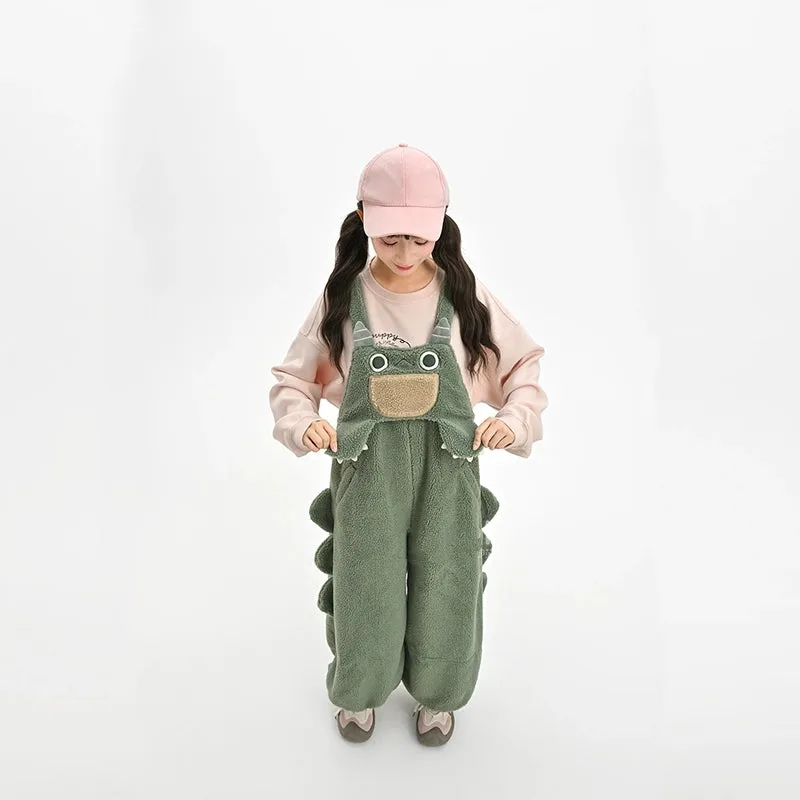 Kawaii Green Dinosaur Overalls