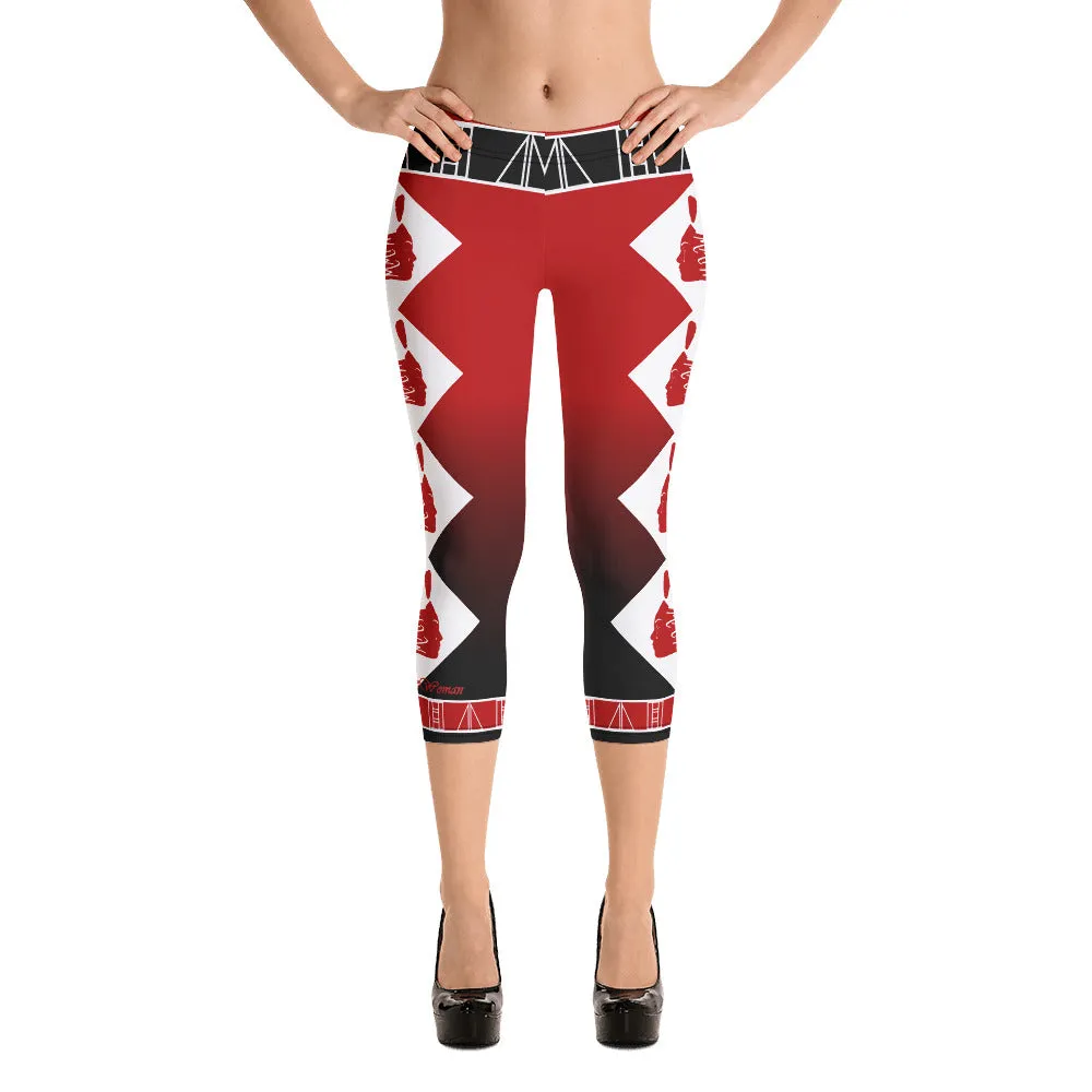 MMIW Red Fade Capri Leggings