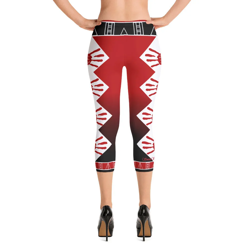 MMIW Red Fade Capri Leggings