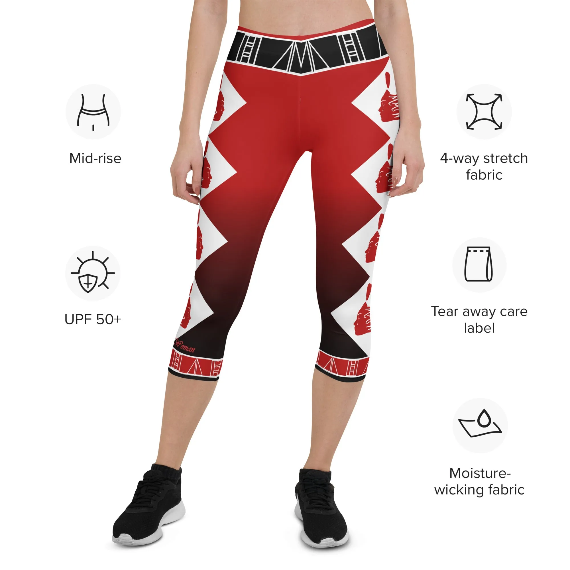 MMIW Red Fade Capri Leggings