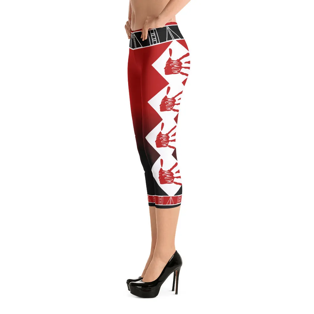 MMIW Red Fade Capri Leggings