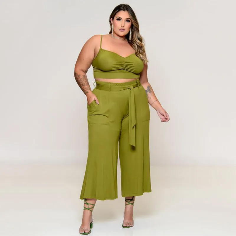 Plus Size Women Clothes Exclusive for Vest Medium Long Trousers Fashion Casual Jacket Solid Color Three-Piece Set