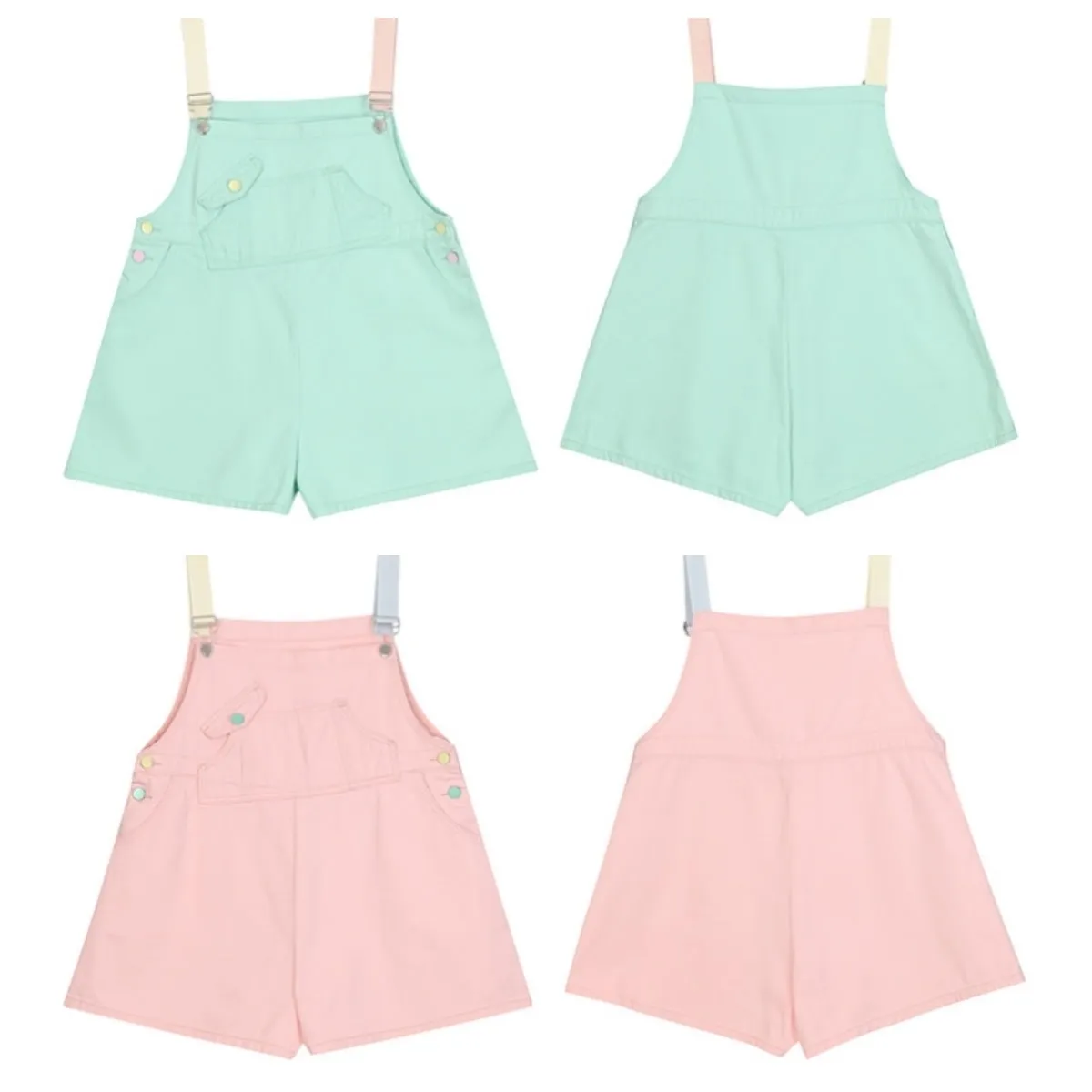 Summer Sweet Girl Style Mint Green Denim Overalls