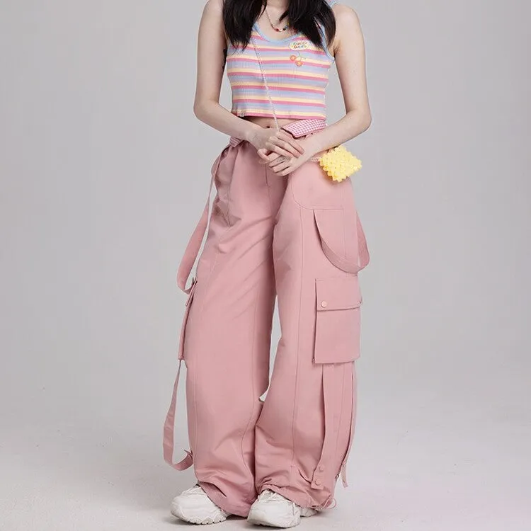 Sweet Dopamine Style Pink Overalls